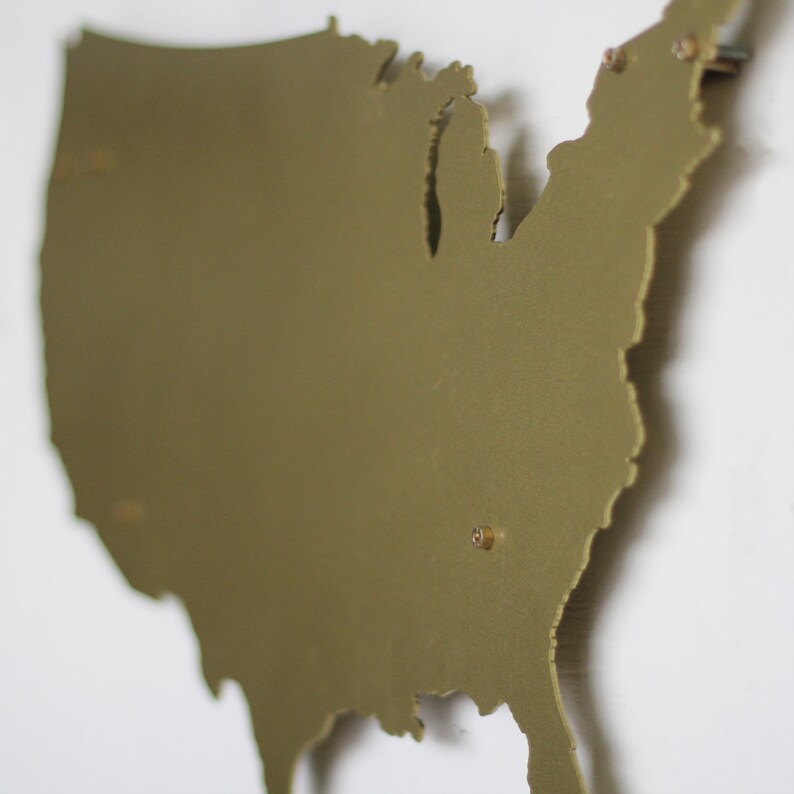Wall Decor Metal Map USA Map Wall Art Rustic Home Decor Etsy