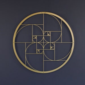 Golden Ratio Fibonacci Spiral Metal Wall Decor, Unique Modern Decoration for Living Room, Metal Wall Art, Housewarming Gift, Office Decor