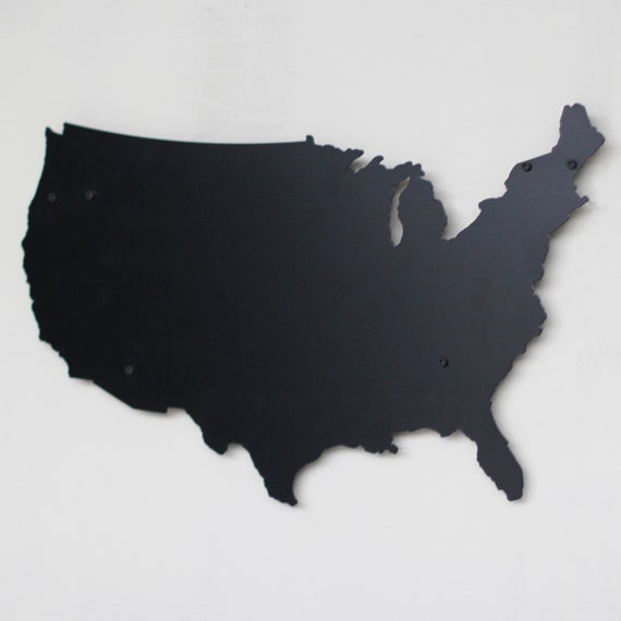 Wall Decor Metal Map USA Map Wall Art Rustic Home Decor Etsy