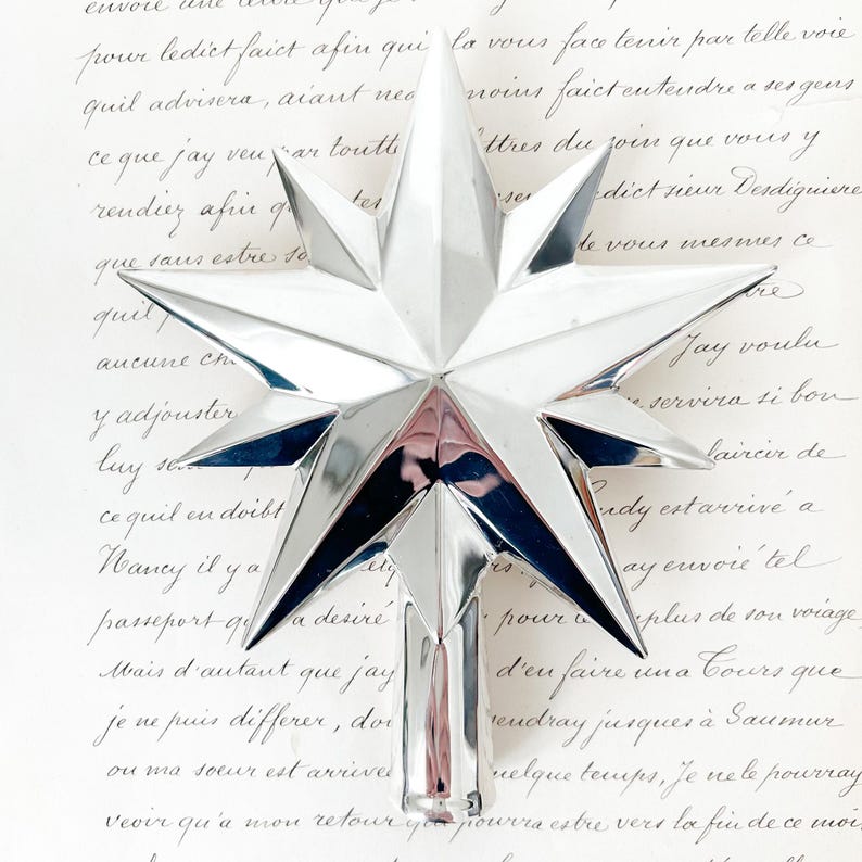 Vintage Silver Plate Star Tree Topper. Christmas Tree Star of Wonder