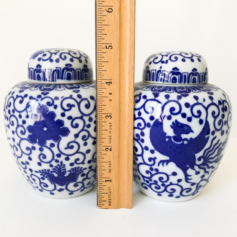 Chinoiserie Ginger Jars. Vintage Blue and White Ginger Jar. Etsy
