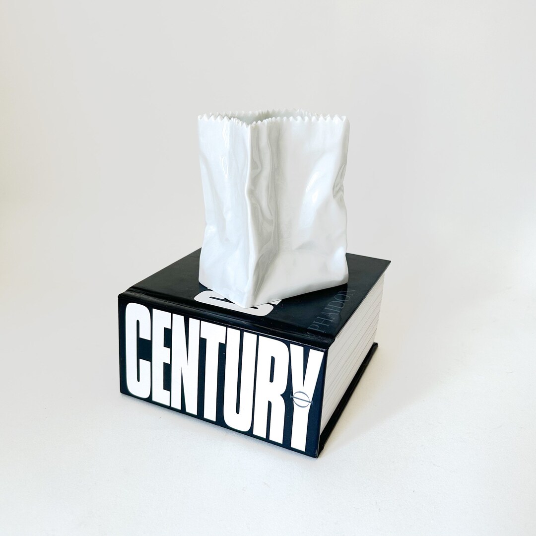 Vintage Rosenthal Paper Bag Vase. Glossy White Porcelain Etsy