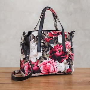 An original trunk bag, a bag with flowers on a long strap, an original gift for a woman