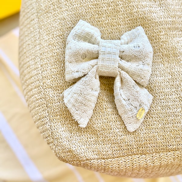 Dinah | collar sailor bow, slip on collar bow, collar bow, summer collar bow, stylish collar bow, macromea bow, boho sailor bow, girly bow