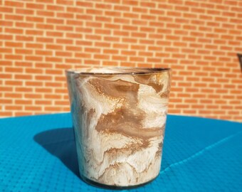 Painted Glass Vase: Cocoa and Cream VS08