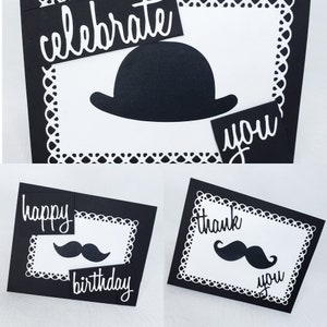 Mustache Handgemachte Grußkarte & Briefumschlag
