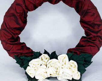 Handmade Flower Wreath w/ rhinestones