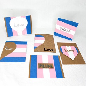 Trans Pride Flag Handmade Greeting Card & Envelope