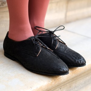 Womens Oxford Shoes | Nubuck Derbies Leather | Black Leather oxford Shoes Women | Womens Leather Derbys Shoes | Leather Dress Shoes size 6