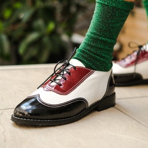 3 Color Handmade Oxford Custom Made Shoes | Women Leather Oxford Shoes | Retro Leather Oxford Shoes | Gift For Her