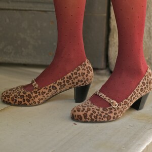 Women Leopard Print Shoes | Animal Print Shoes | Womens Shoes Size 8 | 2.75inch Mary Janes | Gift For Her