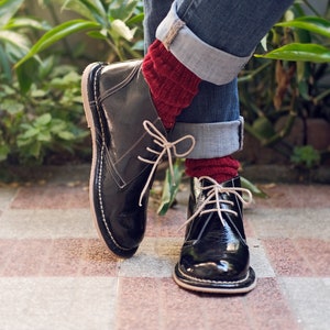 Op maat gemaakte zwarte laarzen dames | Desert-laarzen dames | Wandelschoenen dames | Platte laarzen voor dames | Chukka-laarzen | Cadeaus voor haar