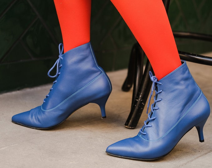 stylish leather high heel women boots