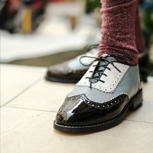 Women's Oxford Shoes | Leather oxford Shoes | Elegant Vintage Oxford Shoes | Women's Oxford Shoes Size 5, 6, 8