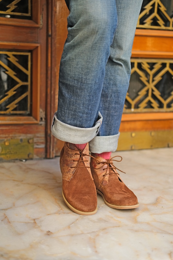 Brown suede outlet flat ankle boots