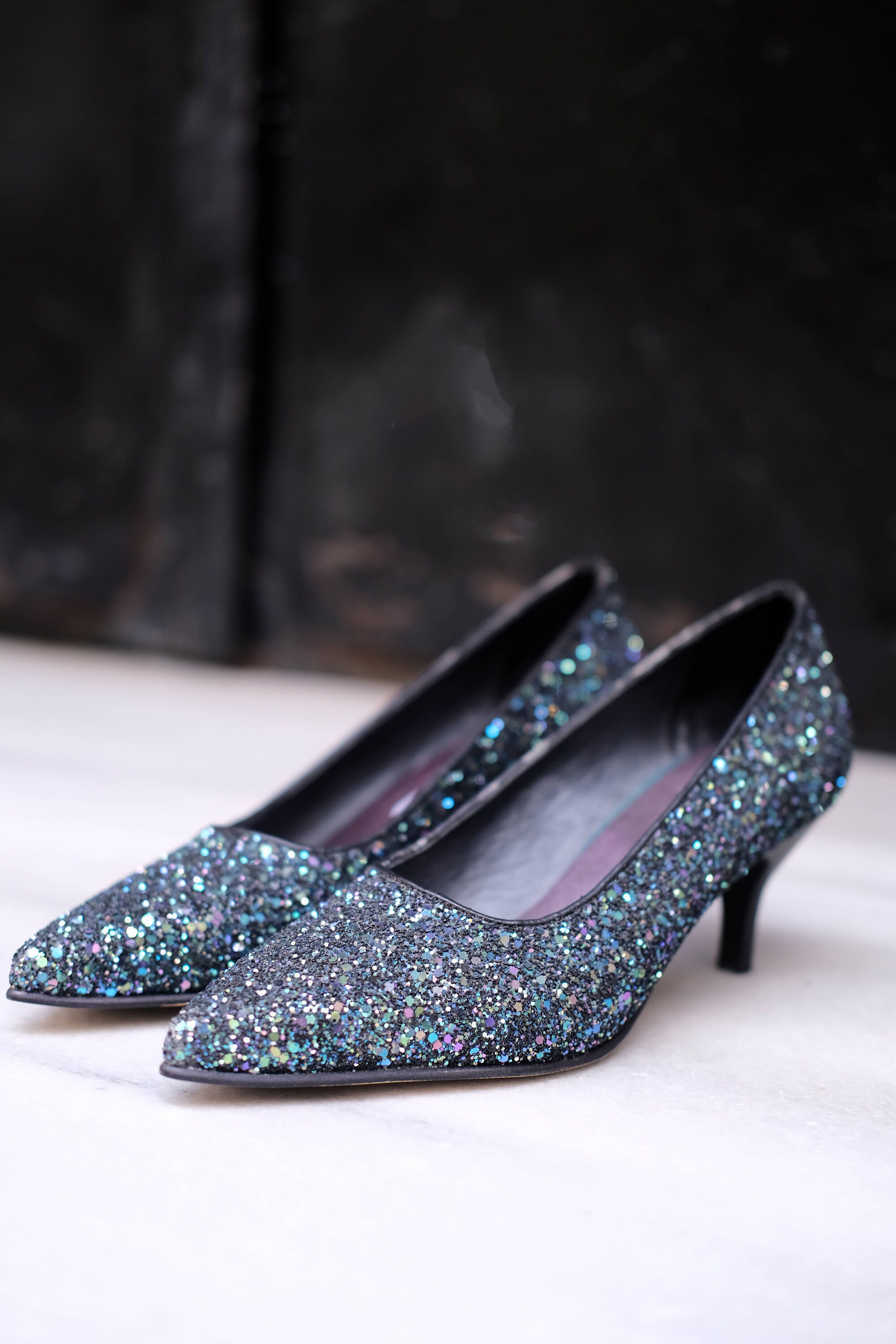 Sequin kitten cheap heels