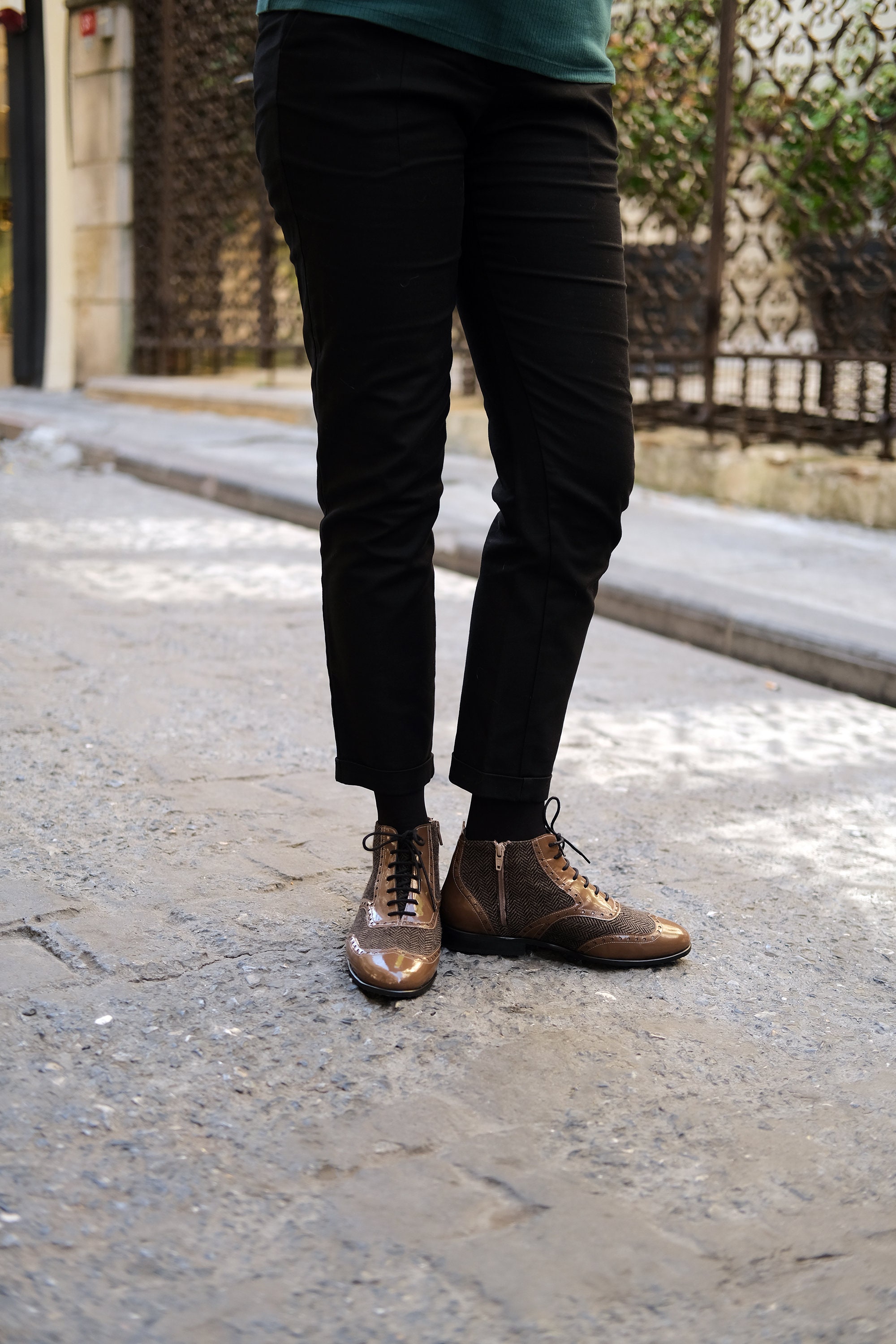 Womens Oxford Boots Brownblack Oxford Boots Leather Ankle Etsy