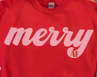 Merry AF SVG PNG Dxf Christmas Svg Merry Svg Funny Christmas svg