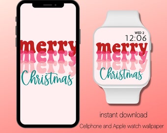Apple Watch Wallpaper | Merry Merry Merry Wallpaper | Christmas Wallpaper | Christmas Watch Face | Christmas Aesthetic Background