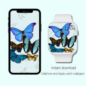 Apple Watch Wallpaper | Butterfly Apple Watch Face | Black Aesthetic | Cellphone wallpaper | Butterfly wallpaper