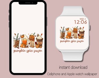 Coffee Lovers it&#39;s Latte Season! Pumpkin Spice Season | Fall Latte | Apple Watch Wallpaper | Coffee Lovers Wallpaper
