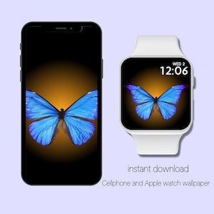 Apple Watch Wallpaper | Butterfly Apple Watch Face | Black Aesthetic | Cellphone wallpaper | Butterfly wallpaper