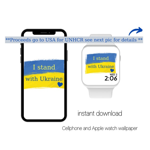 SUPPORT UKRAINE. I stand with Ukraine Apple Watch and Cellphone Wallpaper, Smartwatch, iPhone Wallpaper, Background Wallpaper