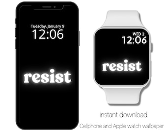 Subtle Anti-Trump RESIST Wallpaper, Resist Apple Watch Wallpaper, Anti-Maga,  Feminist, Resist Merch, Liberal, Democracy, Apple Watch Face