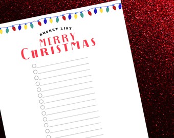 Christmas Bucket List Printable, Planner insert, GoodNotes, Notability, Christmas Checklist, Instant digital download