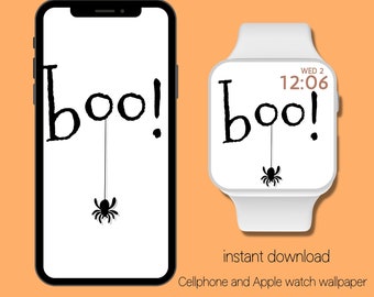 Boo! Halloween | Apple Watch Wallpaper | Apple Watch Face | Fall Aesthetic | Spooky Season | Cellphone Wallpaper
