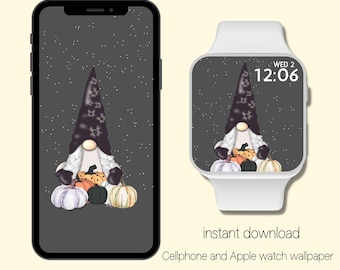 Pumpkin Gnome | Apple Watch Wallpaper Autumn | Apple Watch Face | Fall Aesthetic |  Halloween | Pumpkin Season | Cellphone Wallpaper