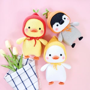 Abby Duck. Abby Penguin. Amigurumi plushies. Plushies toy. Amigurumi toy. Birthday gift. Toy for kid.