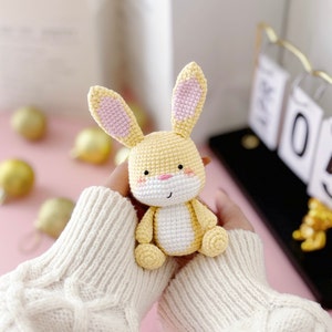Yellow cute Rabbit crochet pattern. Amigurumi crochet pattern. Crochet doll. PDF file zdjęcie 6