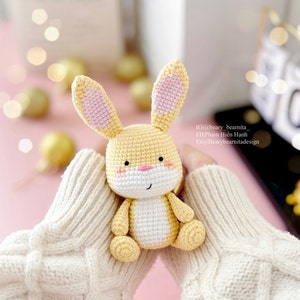 Yellow cute Rabbit crochet pattern. Amigurumi crochet pattern. Crochet doll. PDF file zdjęcie 2