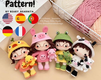 Garden Theme Crochet Doll Patterns: Amigurumi Bundle (PDF Files)