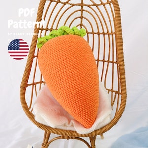 Chunky Carrot crochet pattern. Amigurumi crochet pattern. Carrot pattern. Plushies. Amigurumi plushie. Stuffed toy. PDF file.