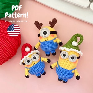 Tiny banana buddies crochet pattern. Amigurumi crochet pattern. PDF FILE.
