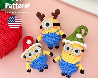 Tiny banana buddies crochet pattern. Amigurumi crochet pattern. PDF FILE.