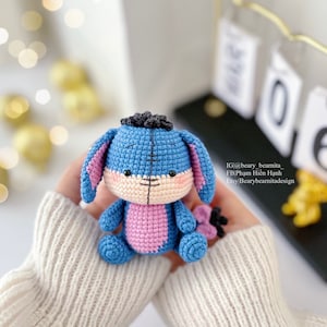 Blue cute donkey crochet pattern. Amigurumi crochet pattern. Crochet doll. PDF file image 2