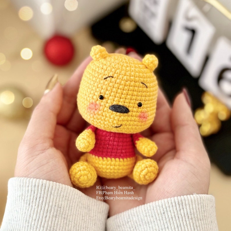 Yellow cute bear crochet pattern. Amigurumi crochet pattern. Crochet doll. PDF file zdjęcie 3