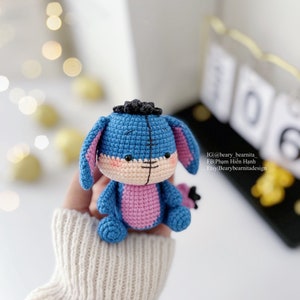 Blue cute donkey crochet pattern. Amigurumi crochet pattern. Crochet doll. PDF file image 4