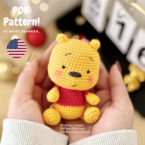 Yellow cute bear crochet pattern. Amigurumi crochet pattern. Crochet doll. PDF file zdjęcie 1
