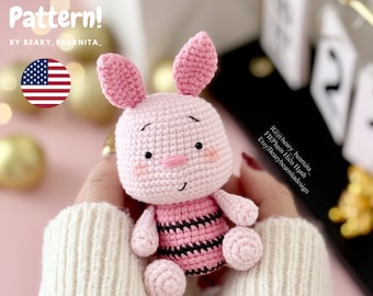 Piglet Crochet Pattern: Amigurumi Doll (PDF File)