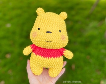 P.O.O.H bear. Plushie toy. Plush animal. Plushie Amigurumi. Amigurmi bear. Ready to ship.