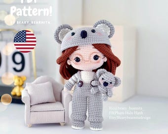 Crochet Koala Doll Pattern: Amigurumi Doll (PDF File)