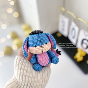 Blue cute donkey crochet pattern. Amigurumi crochet pattern. Crochet doll. PDF file image 3