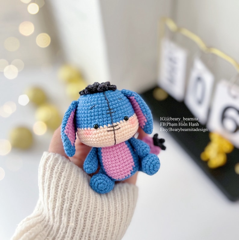 Blue cute donkey crochet pattern. Amigurumi crochet pattern. Crochet doll. PDF file zdjęcie 3