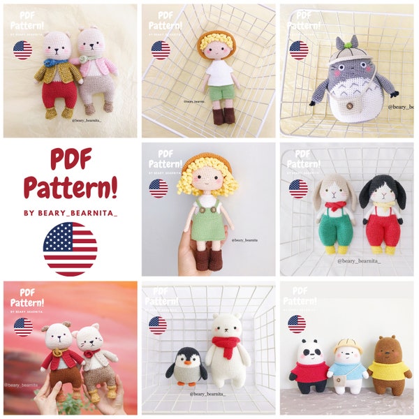 Crochet pattern. Combo 10 patterns. PDF patterns. Amigurumi crochet. Stuffed amigurumi. Stuffed toys. Christmas sale. Christmas gift.