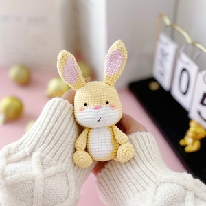 Yellow cute Rabbit crochet pattern. Amigurumi crochet pattern. Crochet doll. PDF file zdjęcie 5