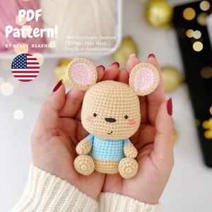 Patrón de ganchillo de un lindo canguro. Patrón de amigurumi. Muñeco de ganchillo. Archivo PDF.